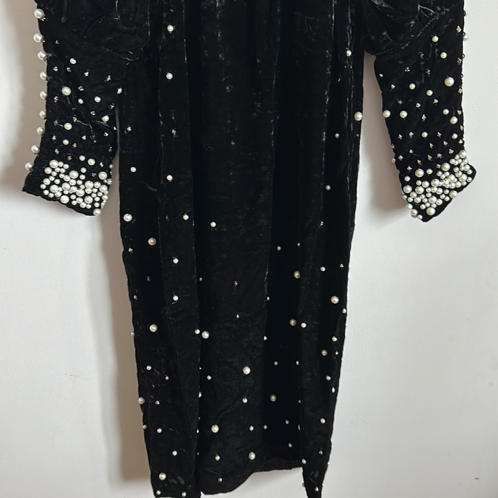 NWT Anthropologie Embellished Velvet Dress - Picture 12 of 14